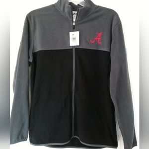 Russell Men's Alabama Fleece Jacket Front Zipper Black/Gray M/M(38-40) NWT